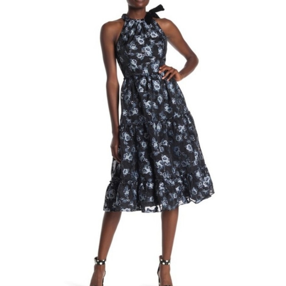 kate spade Dresses Kate Spade Halter Velvet Tie Neck Tiered Dress Poshmark